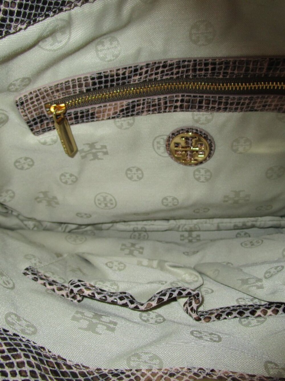 Tory Burch Catalina Python-Embossed Hobo - Picture 6 of 9